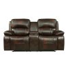 Living Room Homelegance (Homerica East) | Homelegance Furniture Mahala Double Reclining Loveseat In Brown 8200Brw-2