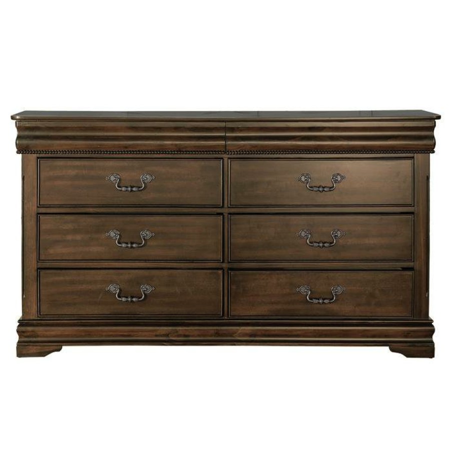 Bedroom Homelegance (Homerica East) | Homelegance Mont Belvieu Dresser In Dark Cherry 1869-5