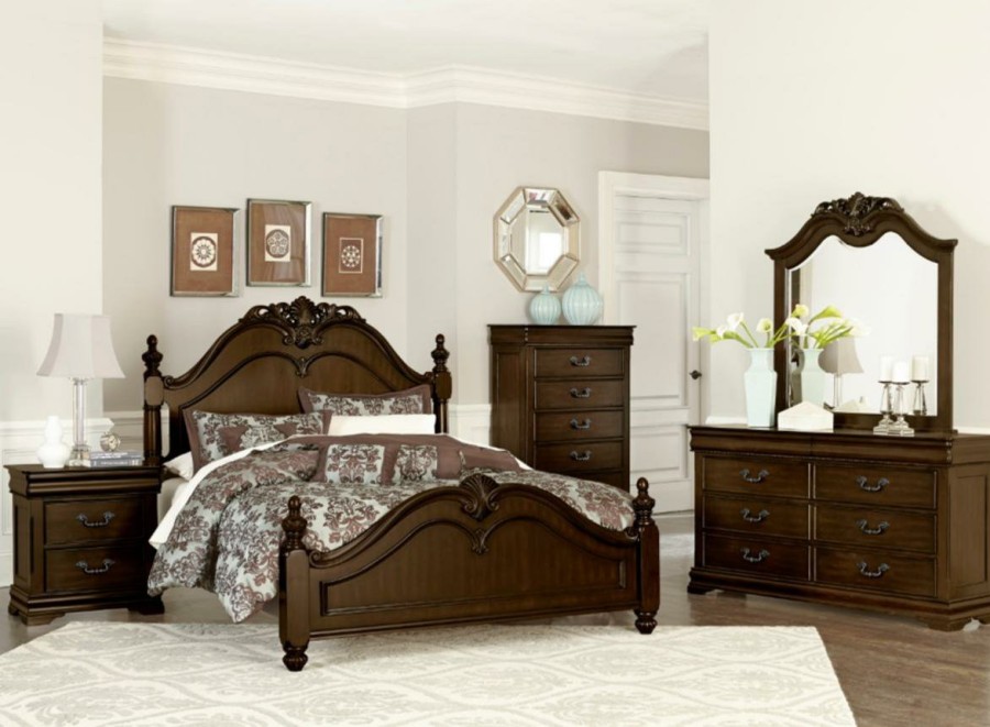 Bedroom Homelegance (Homerica East) | Homelegance Mont Belvieu Dresser In Dark Cherry 1869-5