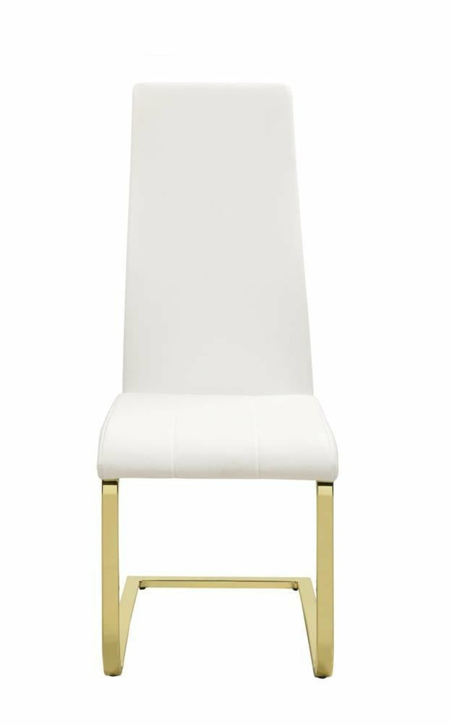 Dining Room Coaster Z2 Premium | Chanel Modern White And Rustic Brass Side Chair