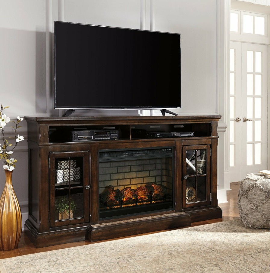 Entertainment Ashley Furniture | Roddinton 72" Tv Stand With Electric Fireplace