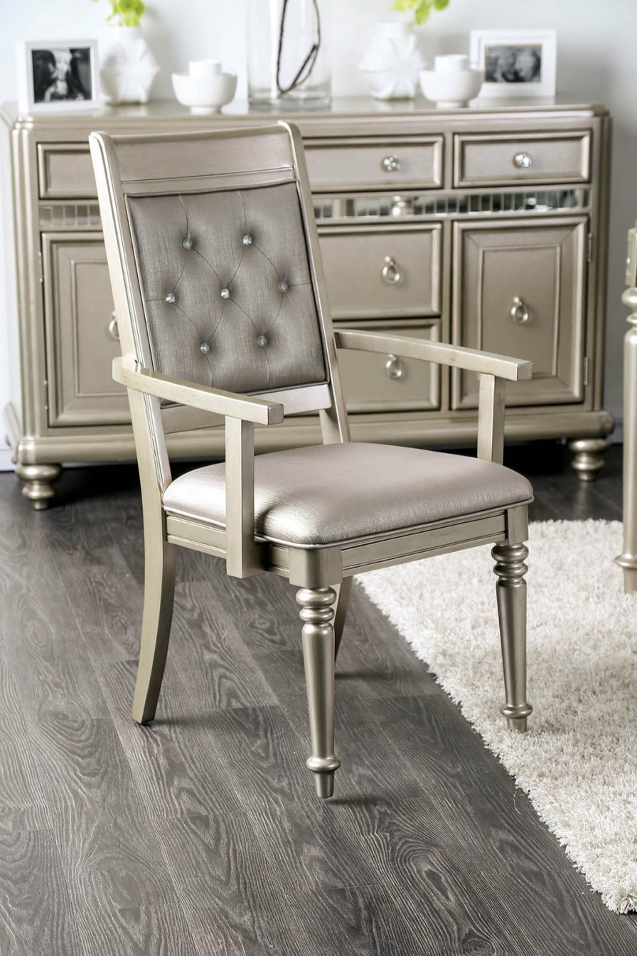 Dining Room FOA East | Xandra Champagne Arm Chair (2/Ctn)