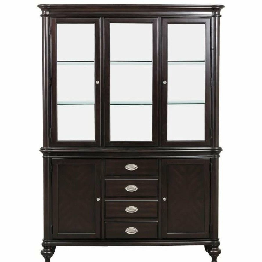 Dining Room Homelegance (Homerica East) | Homelegance Marston Buffet With Hutch In Dark Cherry 2615Dc-50-55