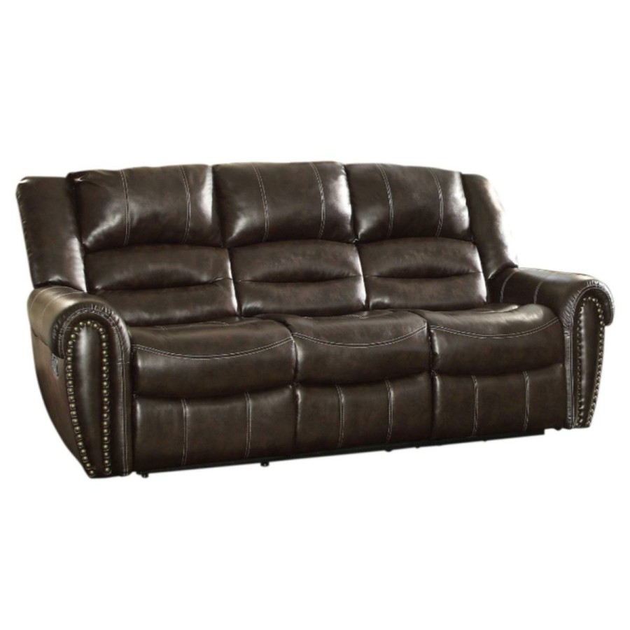 Living Room Homelegance (Homerica East) | Homelegance Furniture Center Hill Double Reclining Sofa In Dark Brown 9668Brw-3