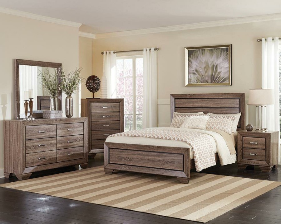 Bedroom Coaster Z2 Premium | Kauffman Transitional Washed Taupe Queen Four Piece Set