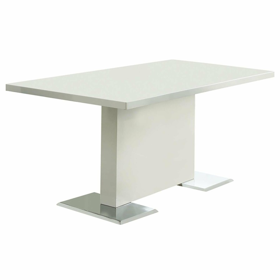 Dining Room Coaster Z2 Premium | Nameth Contemporary White Dining Table