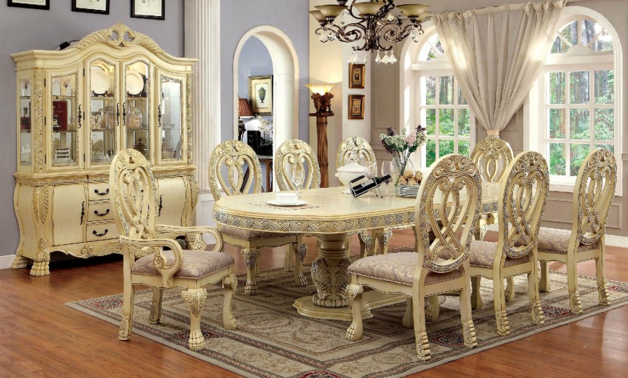 Dining Room FOA East | Wyndmere Vintage White Dining Table