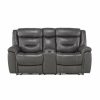 Living Room Homelegance (Homerica East) | Homelegance Furniture Danio Power Double Reclining Loveseat With Power Headrests In Dark Gray 9528Dgy-2Pwh