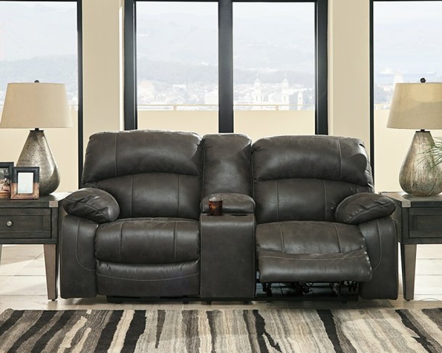 Living Room Ashley Furniture | Dunwell Power Reclining Loveseat With Console