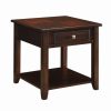 Living Room Coaster Z2 Premium | Transitional Walnut One Drawer End Table