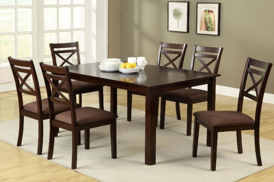 Dining Room FOA East | Weston Ii Espresso 7 Pc. Dining Table Set