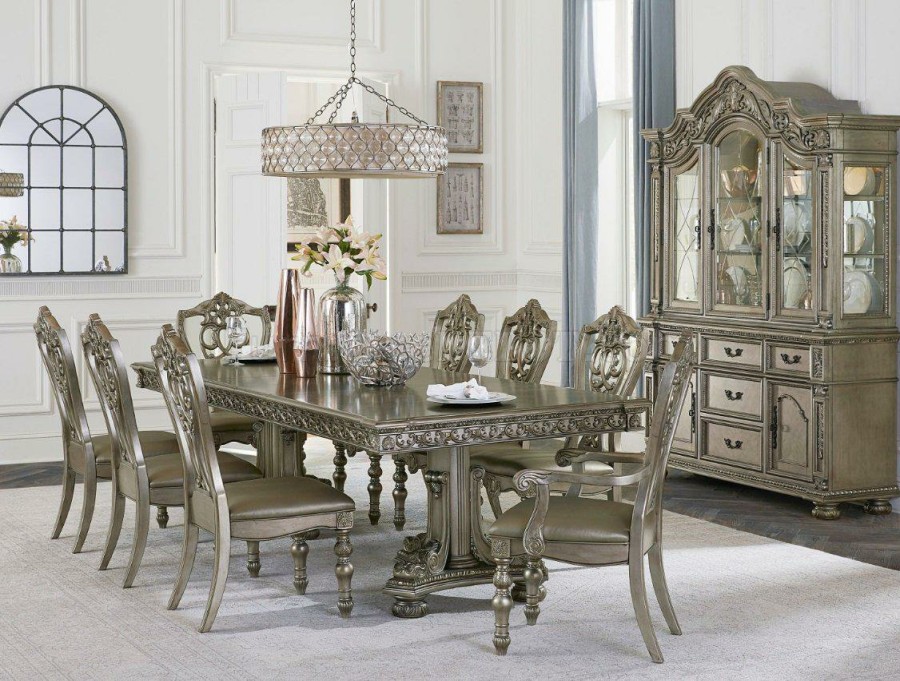 Dining Room Homelegance (Homerica East) | Homelegance Catalonia Buffet And Hutch In Platinum Gold 1824Pg-50*