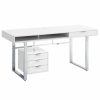 Home Office Coaster Z2 Premium | G800897 Contemporary White Writing Desk