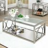 Living Room FOA East | Rylee Chrome Coffee Table, Chrome