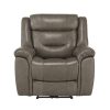 Living Room Homelegance (Homerica East) | Homelegance Furniture Danio Power Double Reclining Chair With Power Headrests In Brownish Gray 9528Brg-1Pwh