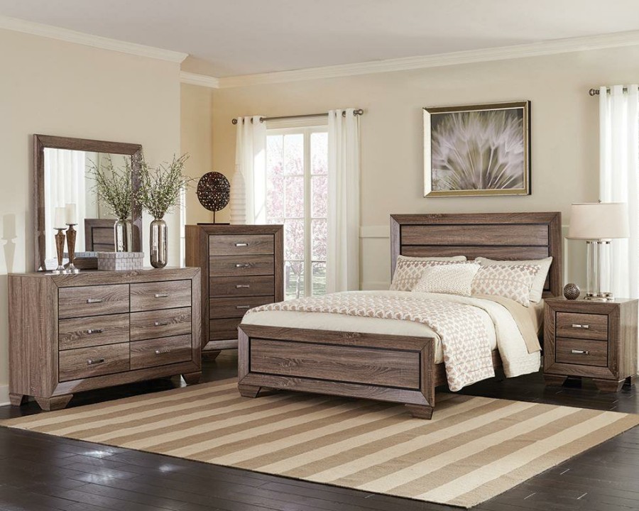 Bedroom Coaster Z2 Premium | Kauffman Transitional Washed Taupe Eastern King Five Piece Set