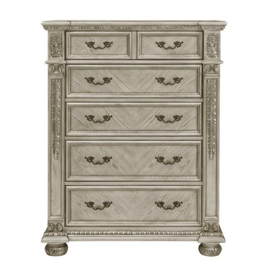 Bedroom Homelegance (Homerica East) | Homelegance Catalonia Chest In Platinum Gold 1824Pg-9