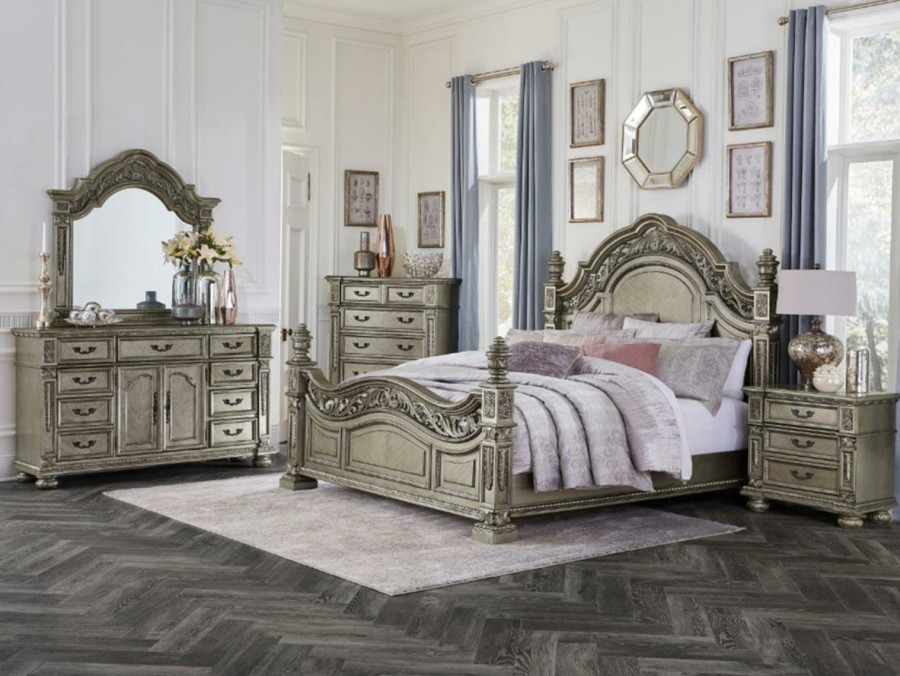 Bedroom Homelegance (Homerica East) | Homelegance Catalonia Chest In Platinum Gold 1824Pg-9