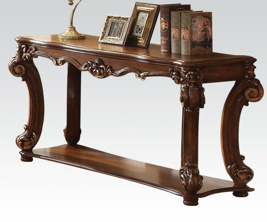 Living Room ACME | Acme Vendome Sofa Table In Cherry 82004