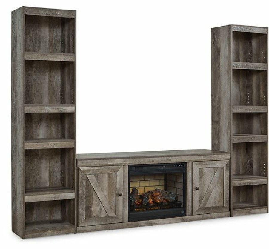 Entertainment Ashley Furniture | Wynnlow 3-Piece Entertainment Center With Electric Fireplace