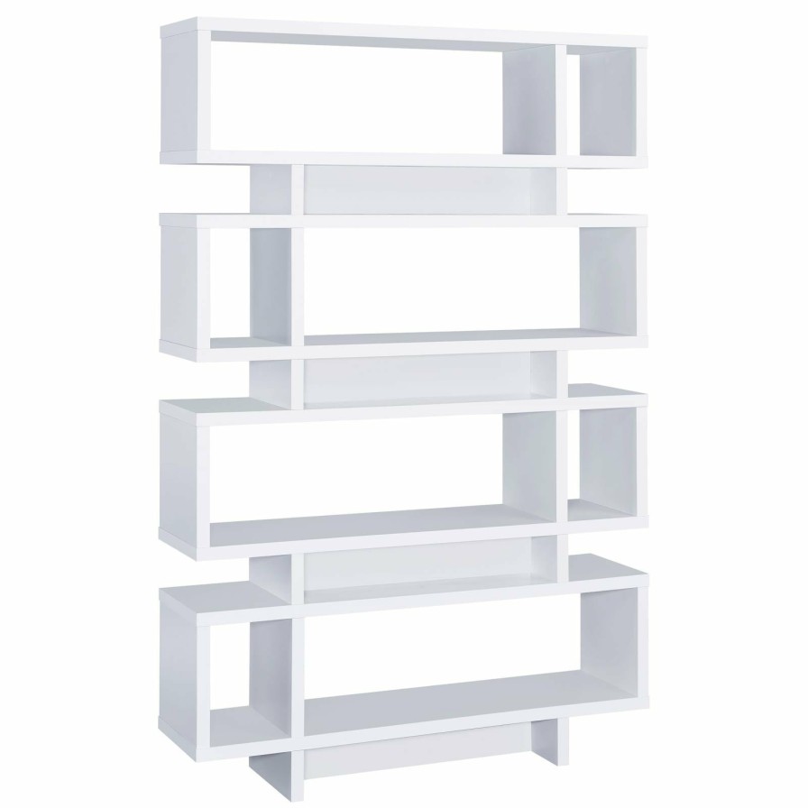 Home Office Coaster Z2 Premium | G800308 Contemporary White Bookcase