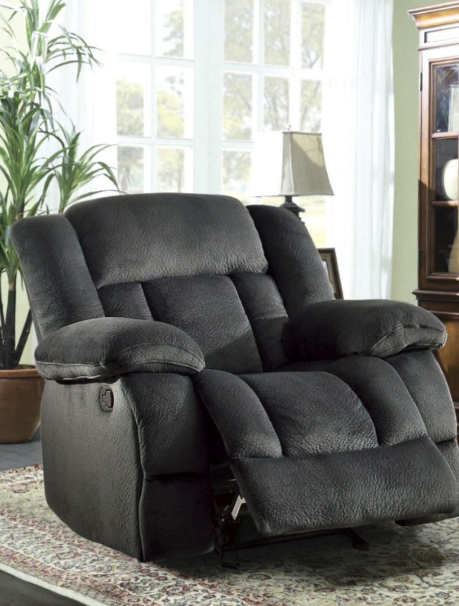 Living Room Homelegance (Homerica East) | Homelegance Furniture Laurelton Glider Reclining Chair In Charcoal 9636Cc-1