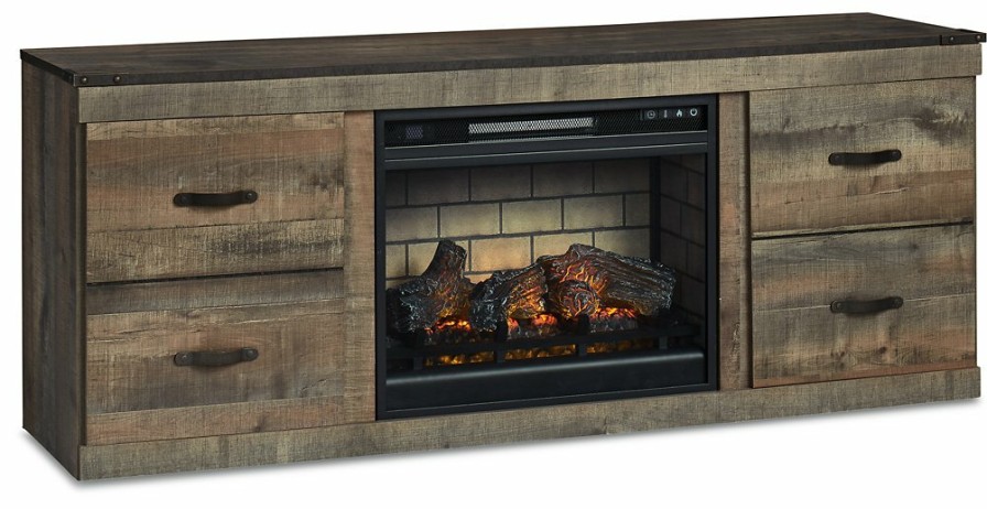 Entertainment Ashley Furniture | Trinell Tv Stand With Electric Fireplace