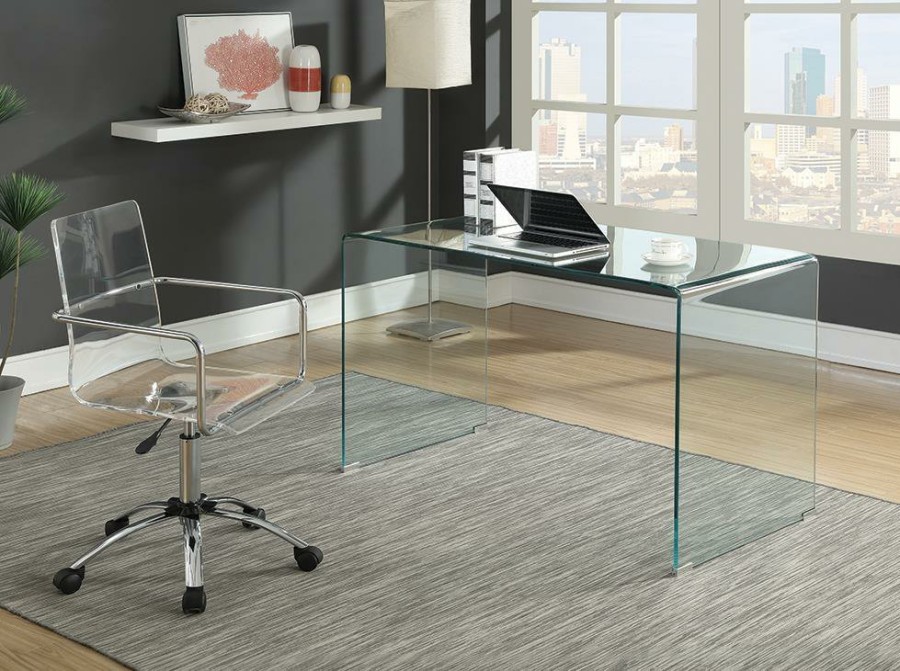 Home Office Coaster Z2 Premium | G801581 Contemporary Clear Glass Writing Desk