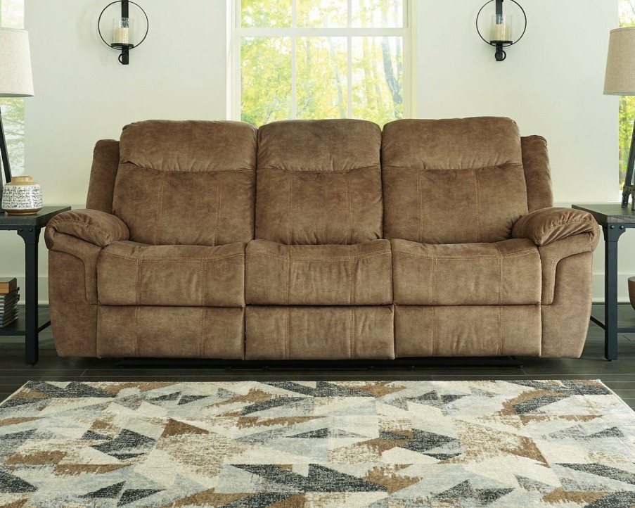 Living Room Ashley Furniture | Huddle-Up Reclining Sofa With Drop Down Table