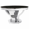 Dining Room Coaster Z2 Premium | Anchorage Hollywood Glam Silver Dining Table