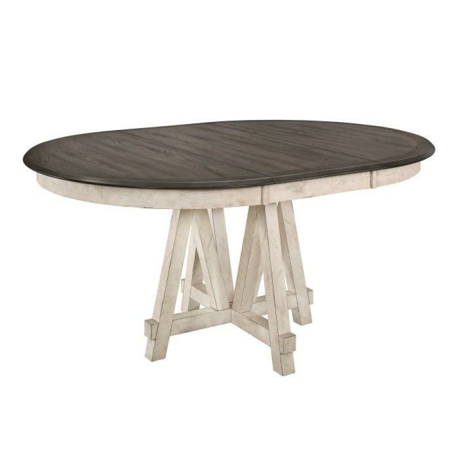 Dining Room Homelegance (Homerica East) | Homelegance Clover Round Dining Table In White And Gray 5656-66*