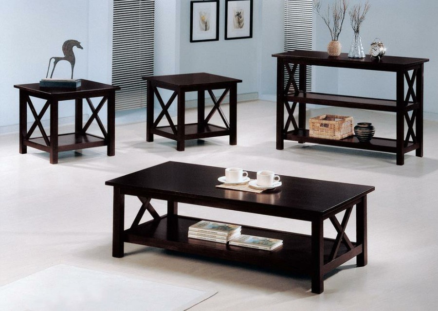 Living Room Coaster Z2 Premium | G5909 Casual Deep Merlot Three Piece Occasional Set