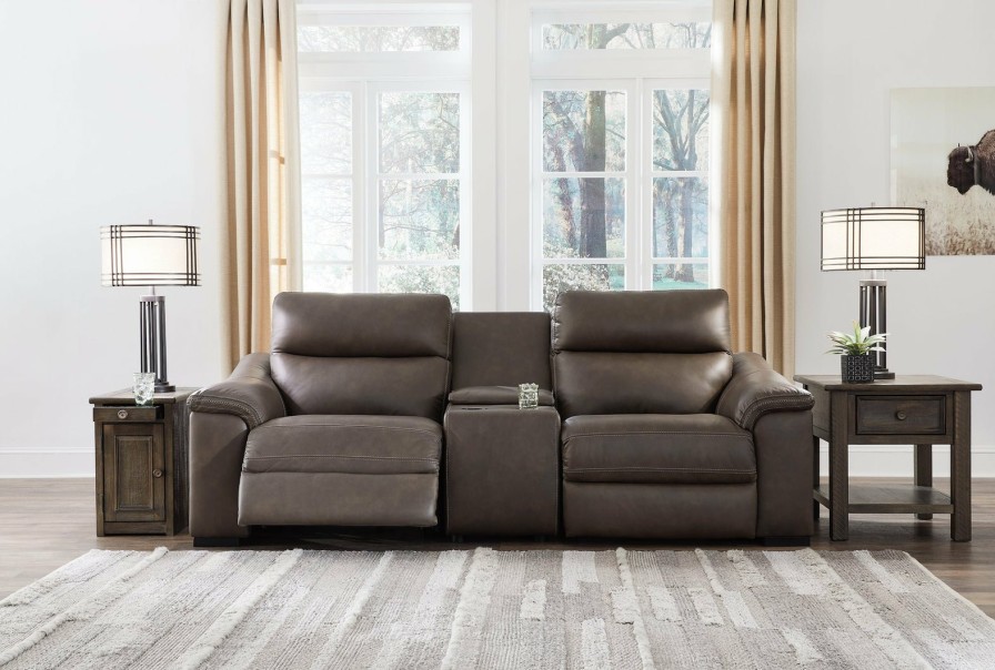 Living Room Ashley Furniture | Salvatore 3-Piece Power Reclining Loveseat With Console