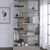 Home Office ACME | Magna Faux Concrete & Black Bookshelf