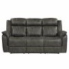 Living Room Homelegance (Homerica East) | Homelegance Furniture Centeroak Double Reclining Sofa In Gray 9479Brg-3