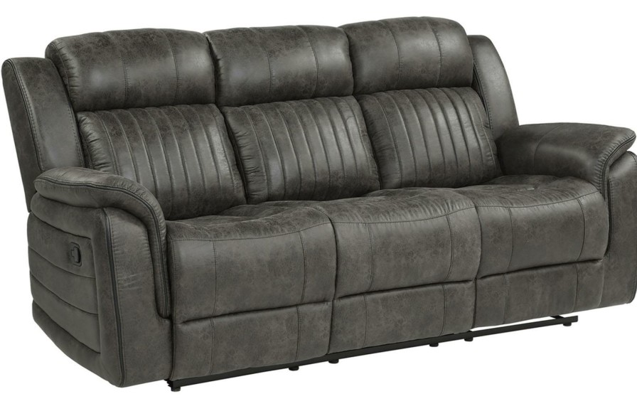 Living Room Homelegance (Homerica East) | Homelegance Furniture Centeroak Double Reclining Sofa In Gray 9479Brg-3