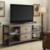 Entertainment ACME | Gorden Weathered Oak & Antique Silver Tv Stand