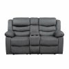 Living Room Homelegance (Homerica East) | Homelegance Furniture Discus Double Reclining Loveseat In Gray 9526Gy-2