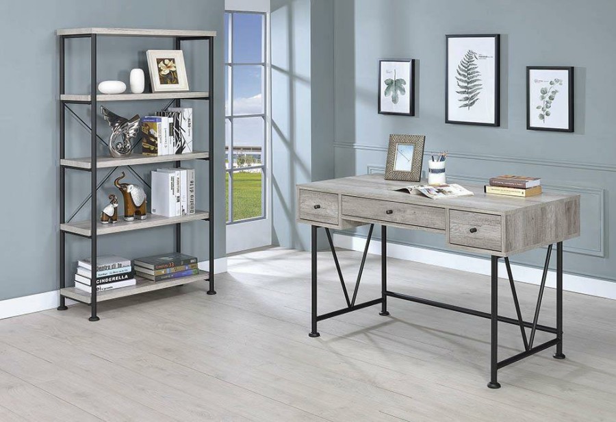 Home Office Coaster Z2 Premium | G801549 Guthrie Industrial Grey Driftwood Bookcase