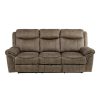 Living Room Homelegance (Homerica East) | Homelegance Furniture Aram Double Glider Reclining Sofa In Dark Brown 8206Nf-3