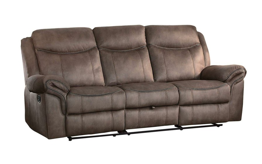 Living Room Homelegance (Homerica East) | Homelegance Furniture Aram Double Glider Reclining Sofa In Dark Brown 8206Nf-3