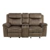 Living Room Homelegance (Homerica East) | Homelegance Furniture Aram Double Glider Reclining Loveseat In Dark Brown 8206Nf-2