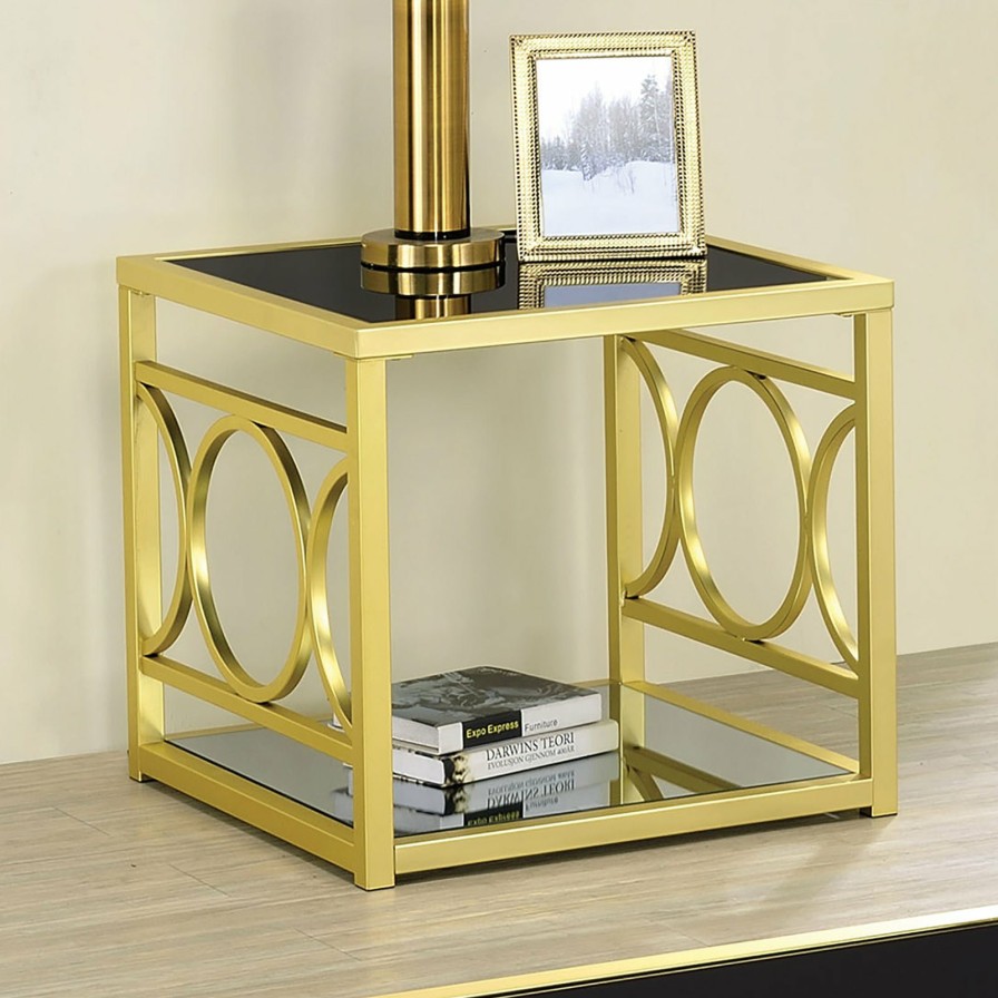 Living Room FOA East | Rylee End Table, Gold