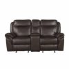 Living Room Homelegance (Homerica East) | Homelegance Furniture Aram Double Glider Reclining Loveseat In Brown 8206Brw-2