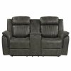 Living Room Homelegance (Homerica East) | Homelegance Furniture Centeroak Double Reclining Loveseat In Gray 9479Brg-2