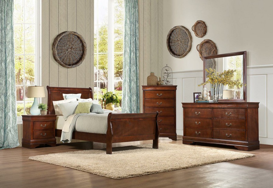 Bedroom Homelegance (Homerica East) | Homelegance Mayville Lingerie Chest In Brown Cherry 2147-12