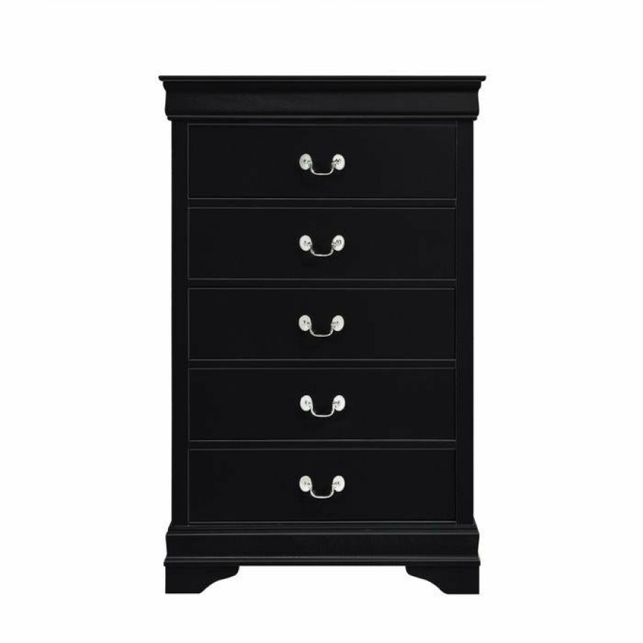 Bedroom Homelegance (Homerica East) | Homelegance Mayville 5 Drawer Chest In Black 2147Bk-9