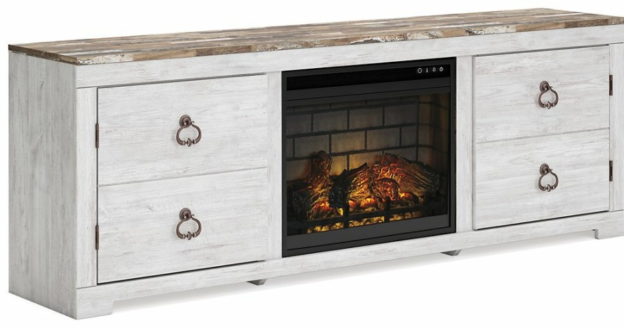 Entertainment Ashley Furniture | Willowton 72" Tv Stand With Electric Fireplace