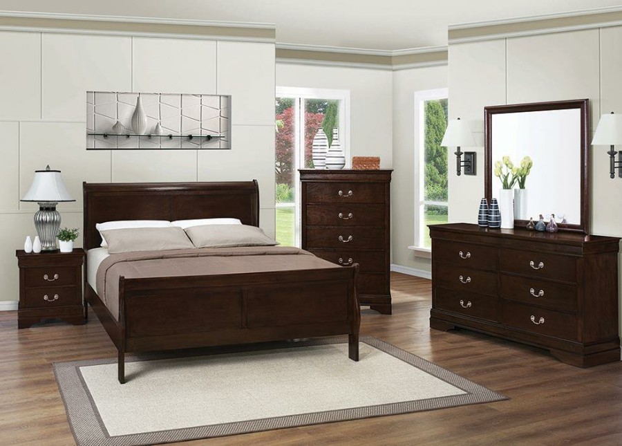 Bedroom Coaster Z2 Premium | Louis Philippe Warm Brown Full Four Piece Bedroom Set