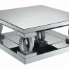 Living Room Coaster Z2 Premium | G722518 Contemporary Silver Mirrored Coffee Table